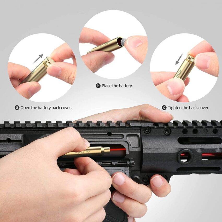 Red Dot Laser Brass Boresighter CAL Cartridge .308 .223 9mm 12 gauge for sight zero - Image 5