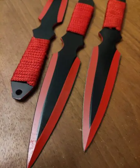 Alternative view of Ninja Throwing Knife Kunai Red Black Overall 10 inch