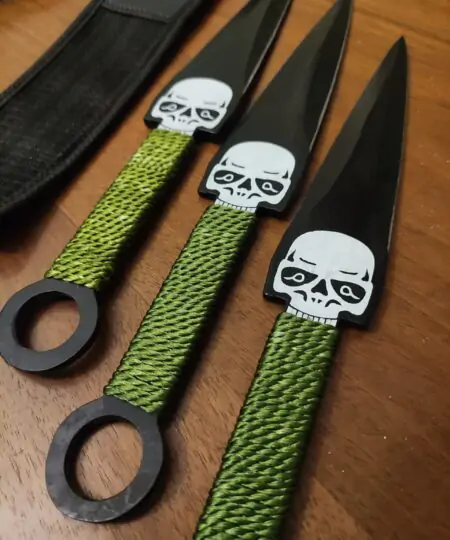Alternative view of Ninja Kunai Throwing Knife 10 Inch Skull Knife Balance Blade 3 pcs Set 4mm blade thickness