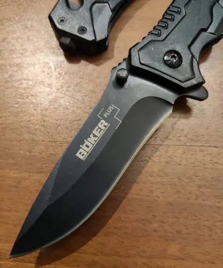 Alternative view of Boker Black folding Knife Pocket Knife Flip Open Blade 3.5 inch Overall 8 inch