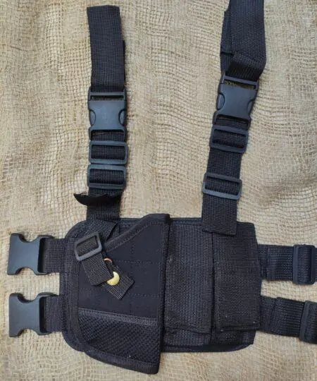 Alternative view of Drop Down Thigh Holster For Security Guard Armforces Universal With 2 Magazine Pockets