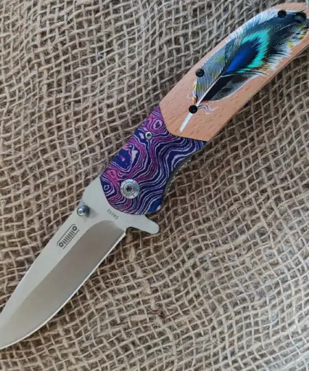 Alternative view of Jeep Folding Knife Peacock Flip Open Knife