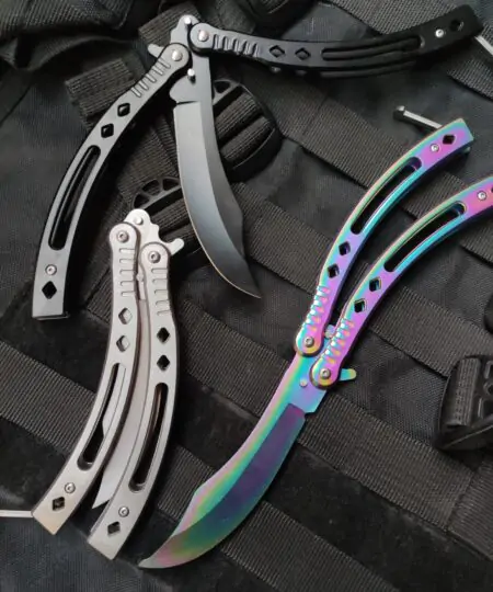 Alternative view of Curved Blade Butterfly Knife Balisong Flipper