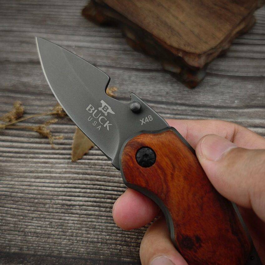 Buck USA X48 Keychain Hook Pocket Mini Knife Blade 2.2 inch Overall 5.5 inch - Image 5