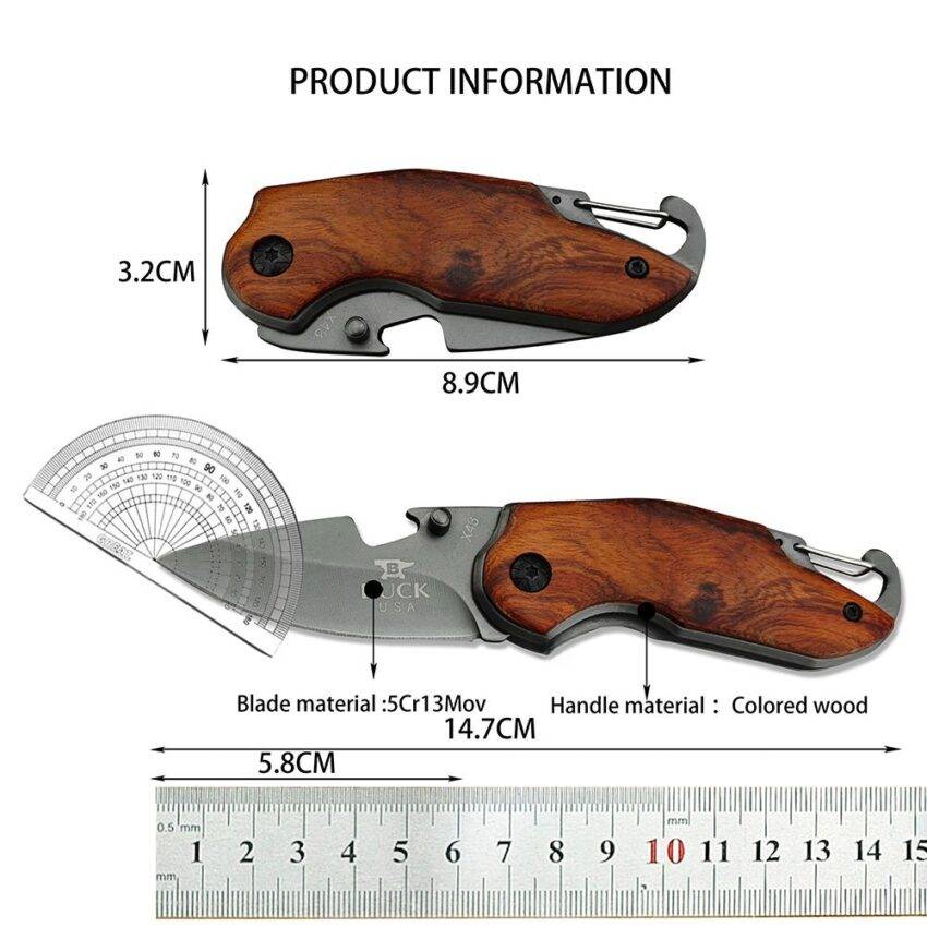 Buck USA X48 Keychain Hook Pocket Mini Knife Blade 2.2 inch Overall 5.5 inch - Image 2