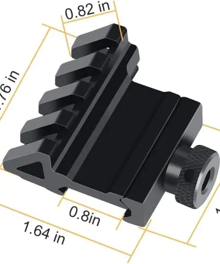Alternative view of 45 Degree Off Set Canted picatinny rail mount Ar15 M4Carabine M16 red dot mount