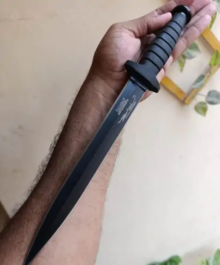 Rambo VI Dual Edge Blade Dagger With Sheath Johnrambo Knife Sharp Edge Blade 9 inch Overall 13.5 inch