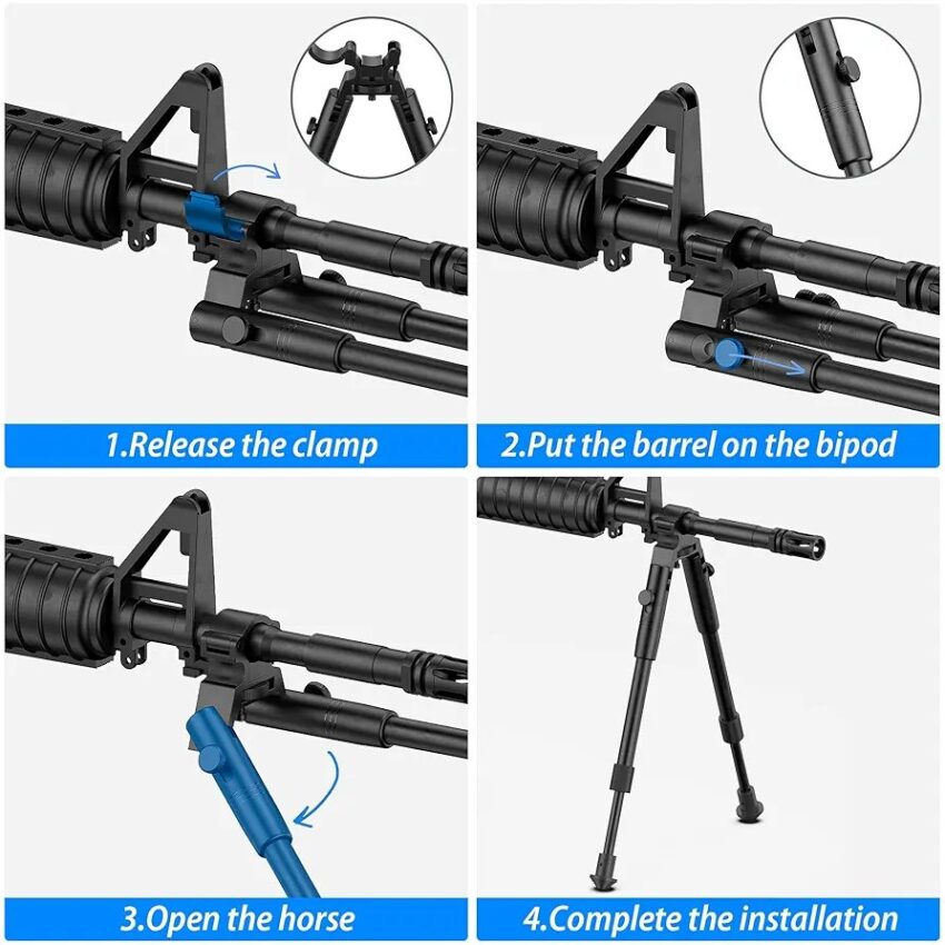 Clamp on Bipod for Rifles 6-9 inch Tactics Barrel Airgun Bipod Adjustable Height (Barrel bipod Diameter 11-19mm) Free delivery - Image 3