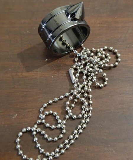 Alternative view of Self defense Spike Ring With Neck Chain