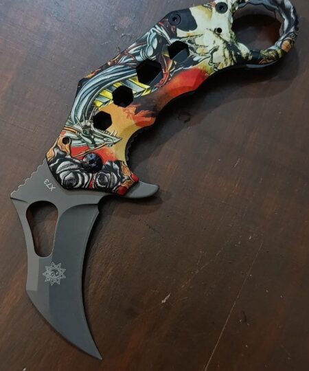 Flip Open Folding Karambit Knife Pocket Size