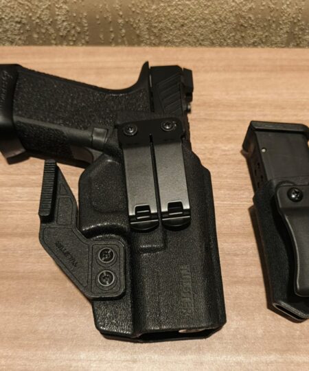 Quick Draw Concealed Carry IWB OWB Holster with Magazine pouch 
Glock IWB 19x holster DCC Metal Clip