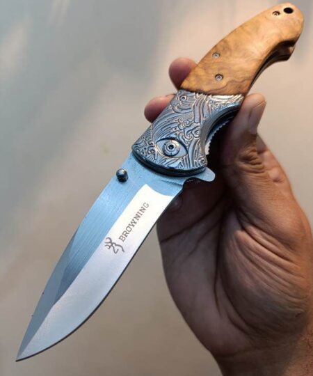 Brow-ning Flip Open Pocket Knife With Belt Clip