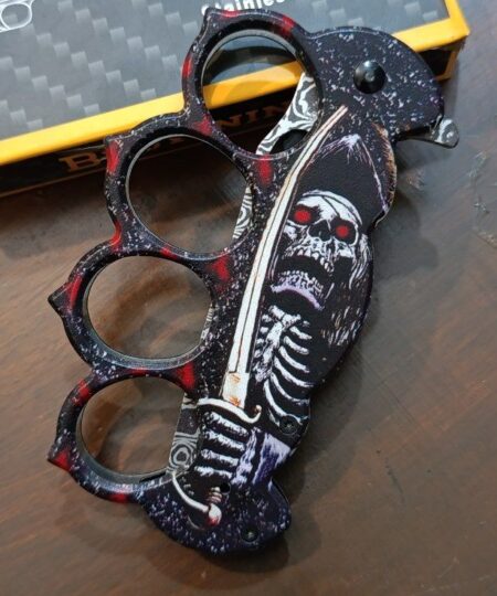 Browning Skeleton Sword Knuckle Punch Knife Folding Brass Knuckle style blade